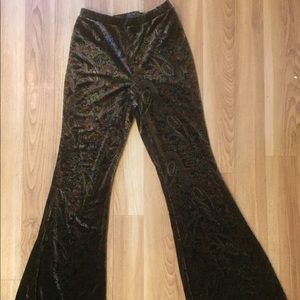 Gently worn velvet paisley flare pants